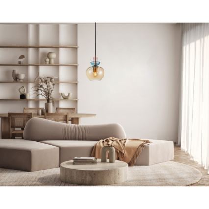 ITALUX - Pakarināmā lampa ar kabeli FANDA 1xE27/40W/230V zelta/dūmakaini bēša