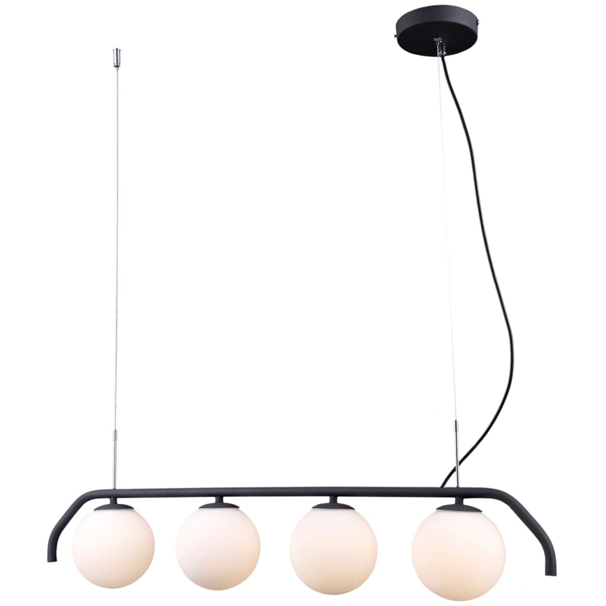 ITALUX - Lustra ar auklu CARIMI 4xG9/5W/230V melna