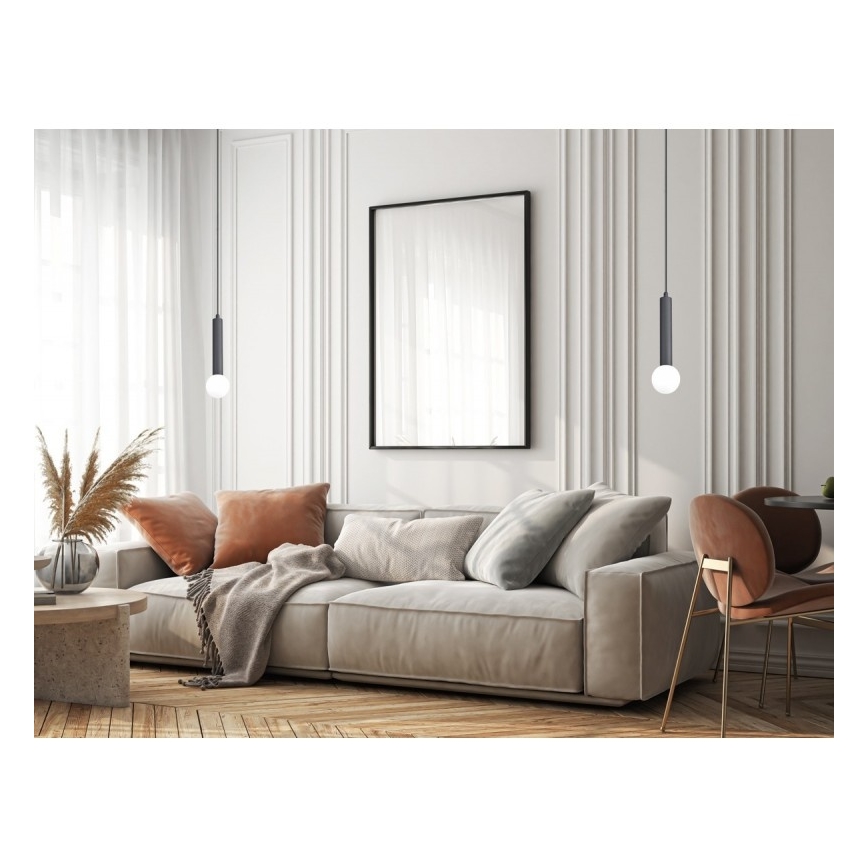 ITALUX - Karājoša lampa uz vada FILANO 1xG9/5W/230V melna