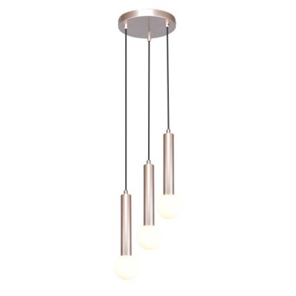 ITALUX - Pakaramā lampa uz vada FILANO 3xG9/5W/230V rozā zelta krāsā