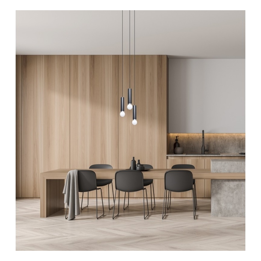 ITALUX - MACERA pakarināma lustra uz kabeļa 3xE27/40W/230V melna