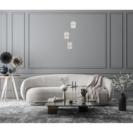 ITALUX - LED lustra uz troses ALANI 3xLED/5W/230V 3000K melna/zelta