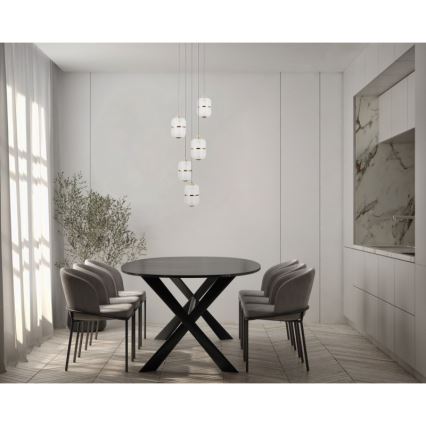 ITALUX - LED lustra uz troses ALANI 5xLED/5,6W/230V 3000K melna/zelta
