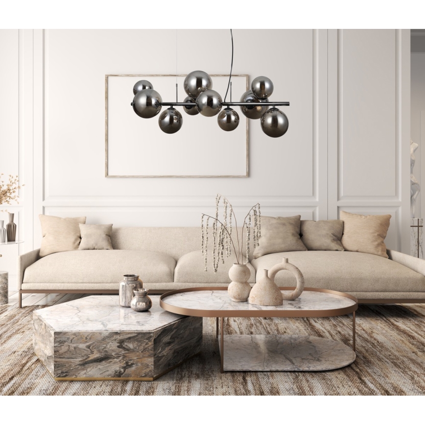 ITALUX - Lustra ar auklu CANELLO 10xG9/5W/230V melna
