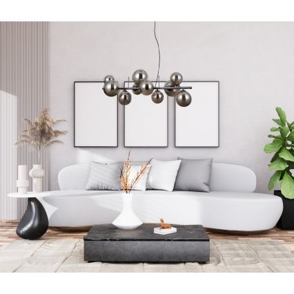 ITALUX - Lustra ar auklu CANELLO 10xG9/5W/230V melna