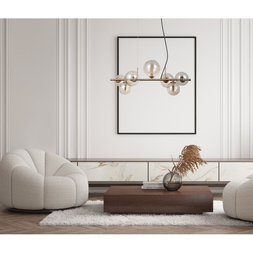 ITALUX - Lustra ar auklu CANELLO 7xG9/5W/230V misiņš