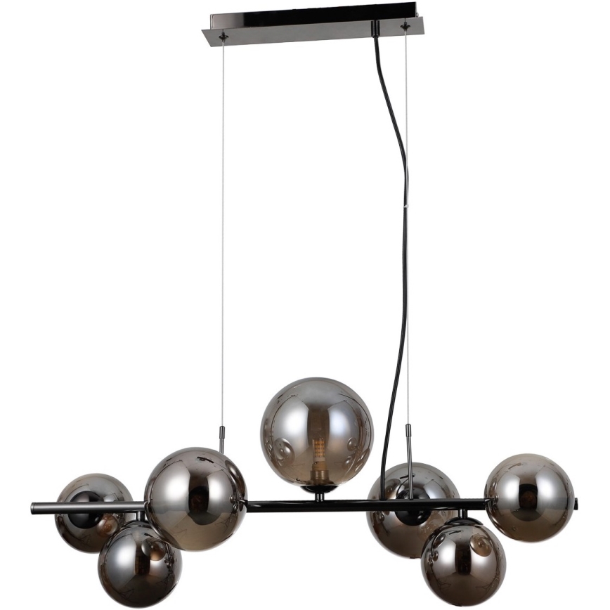 ITALUX - Lustra ar auklu CANELLO 7xG9/5W/230V melna