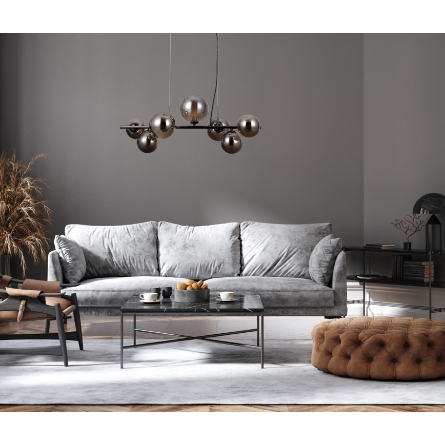 ITALUX - Lustra ar auklu CANELLO 7xG9/5W/230V melna