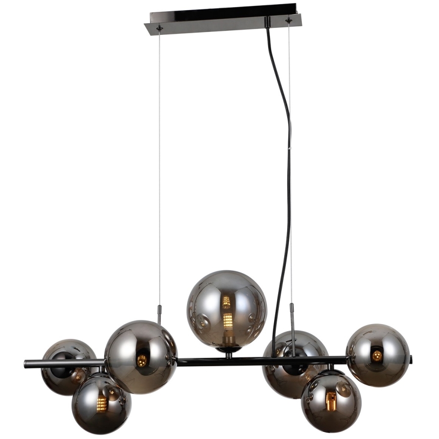 ITALUX - Lustra ar auklu CANELLO 7xG9/5W/230V melna