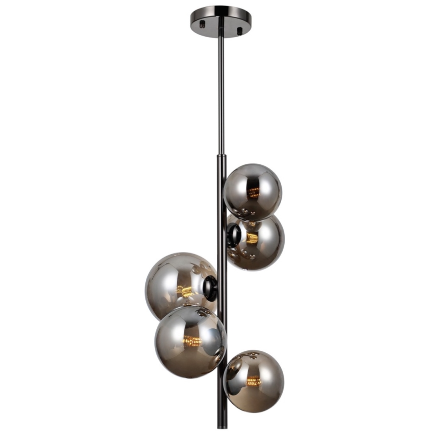 ITALUX - Lustra ar stieni CANELLO 5xG9/5W/230V melna
