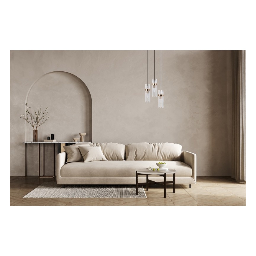 ITALUX - TARASO piekaramā lustra uz troses 3xE14/40W/230V melna/zelta