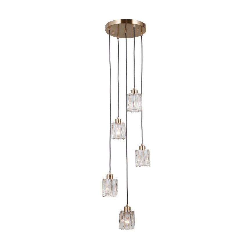 ITALUX - Piekaramā lampa ar kabeli TORNO 5xE14/40W/230V zeltaina