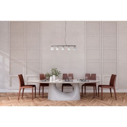ITALUX - Pakaramā lustra SIMONA ar vadu 5xE14/40W/230V melna/zelta