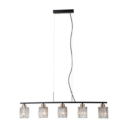 ITALUX - Pakaramā lustra SIMONA ar vadu 5xE14/40W/230V melna/zelta