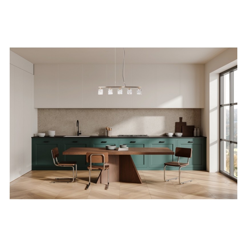 ITALUX - Lustra uz troses SIMONA 5xE14/40W/230V zeltaina