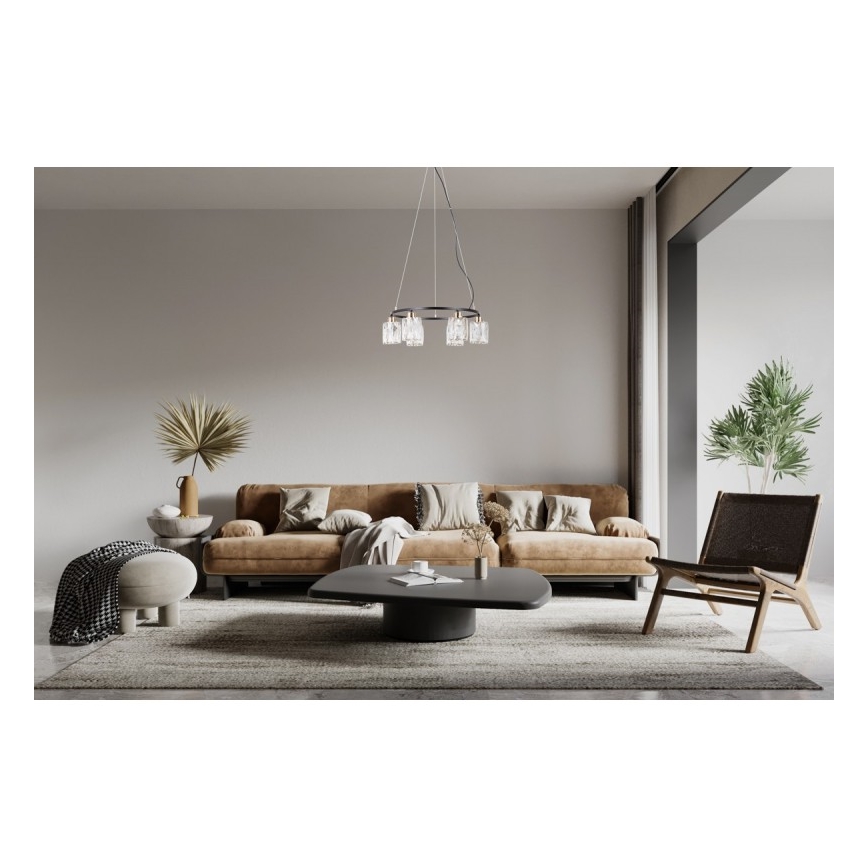 ITALUX - Pakaramā lustra uz vada SIMONA 6xE14/40W/230V melna/zelta