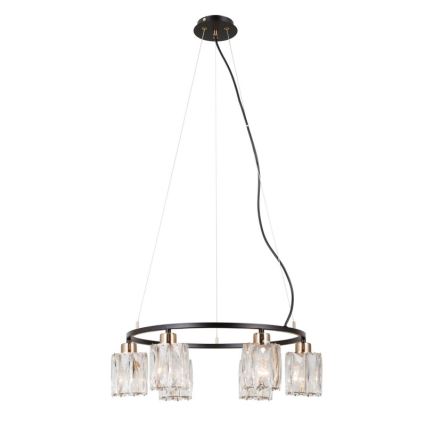ITALUX - Pakaramā lustra uz vada SIMONA 6xE14/40W/230V melna/zelta