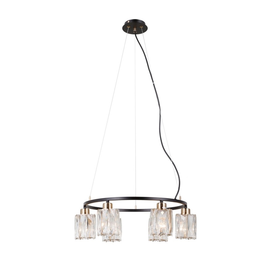 ITALUX - Pakaramā lustra uz vada SIMONA 6xE14/40W/230V melna/zelta