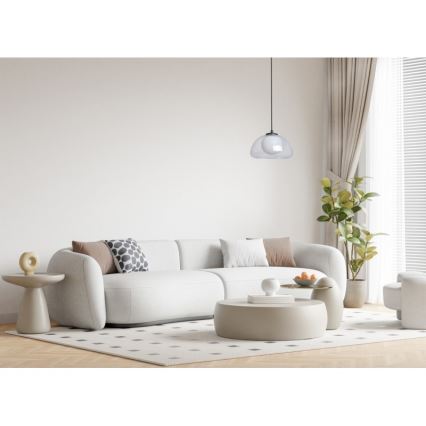 ITALUX - Pakaramā lampa uz troses AINALE 1xG9/7W/230V melna/caurspīdīga