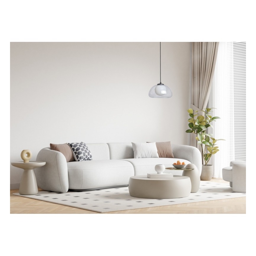 ITALUX - Pakaramā lampa uz troses AINALE 1xG9/7W/230V melna/caurspīdīga