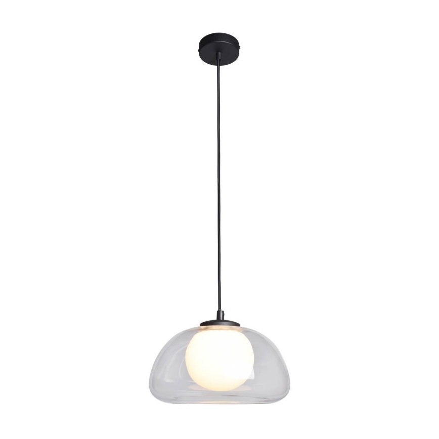 ITALUX - Pakaramā lampa uz troses AINALE 1xG9/7W/230V melna/caurspīdīga