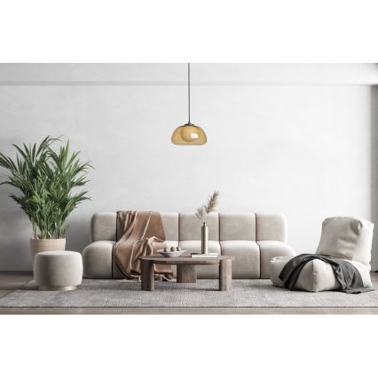 ITALUX - Karājošā lampa uz kabeļa AINALE 1xG9/7W/230V melna/dūmota brūna