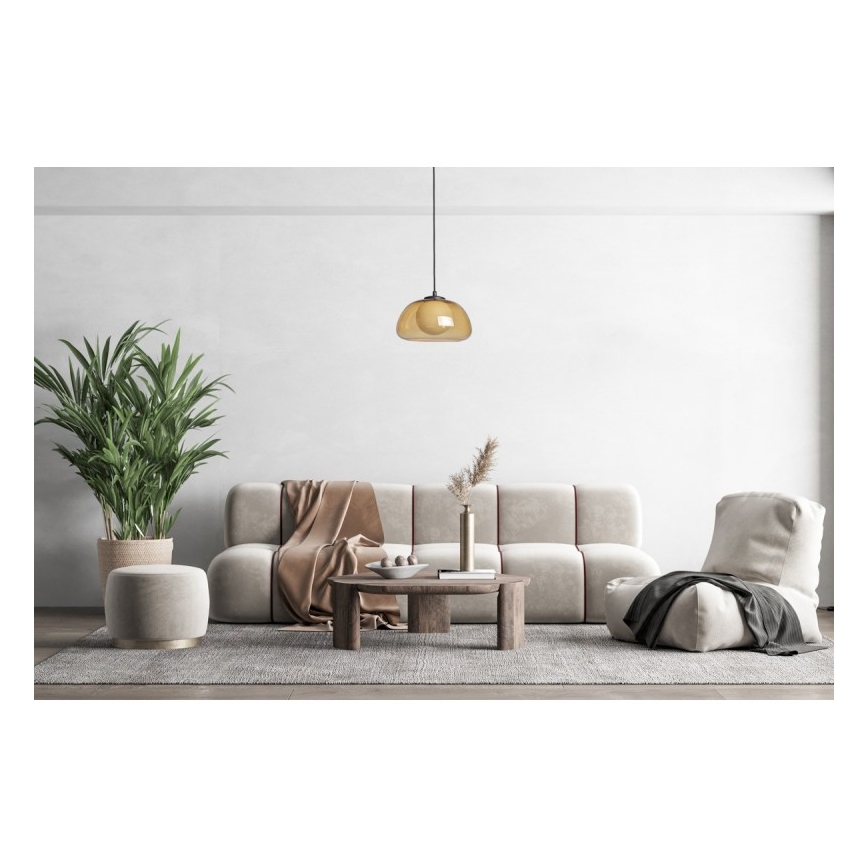ITALUX - Karājošā lampa uz kabeļa AINALE 1xG9/7W/230V melna/dūmota brūna