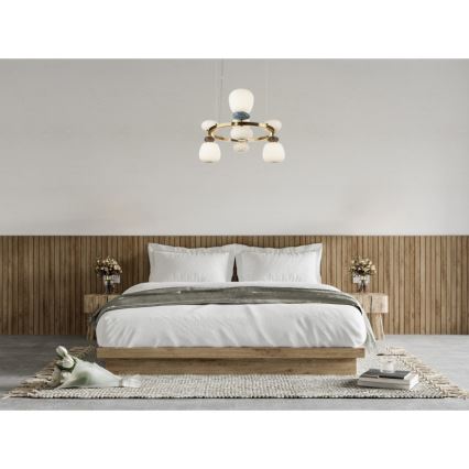 ITALUX - LED lustrs uz troses EVANS LED/33W/230V 3000K zelta/zila/brūna