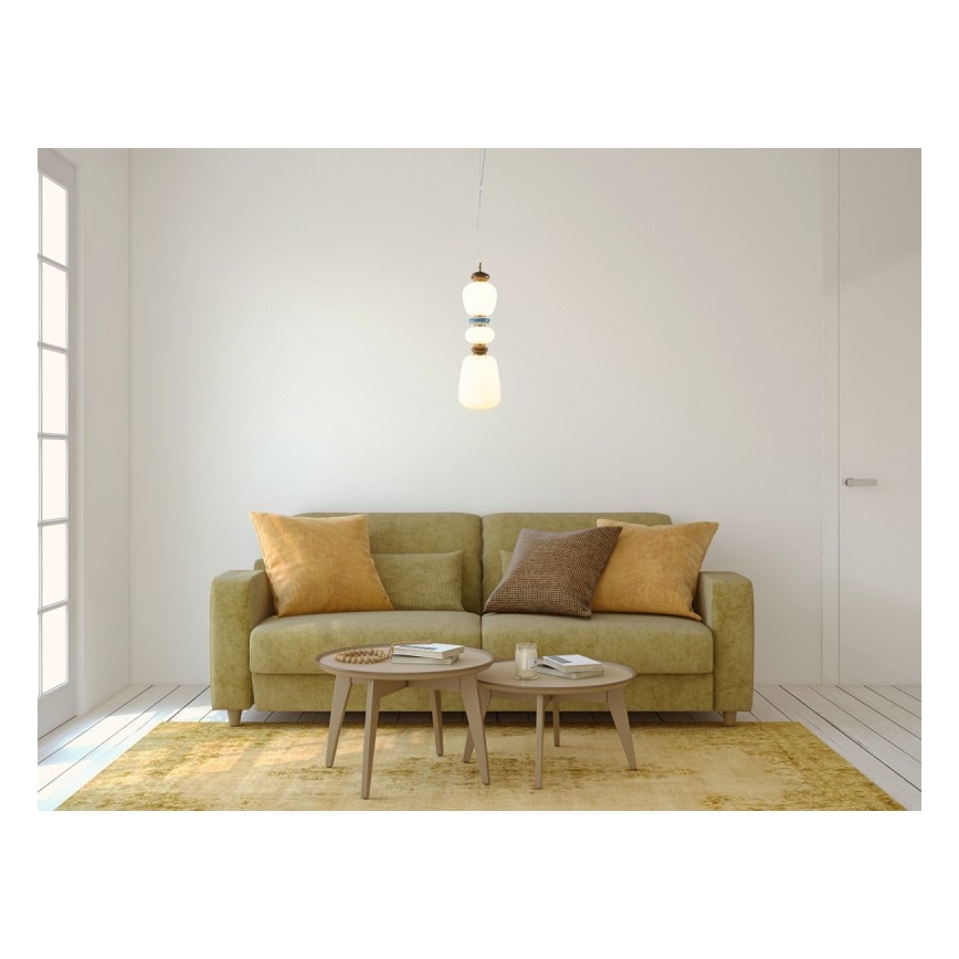 ITALUX - LED lustra uz troses EVANS LED/19W/230V 3000K zelta/zila/brūna