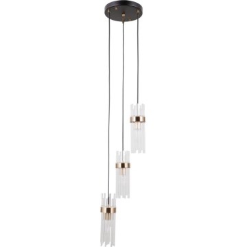 ITALUX - TARASO piekaramā lustra uz troses 3xE14/40W/230V melna/zelta