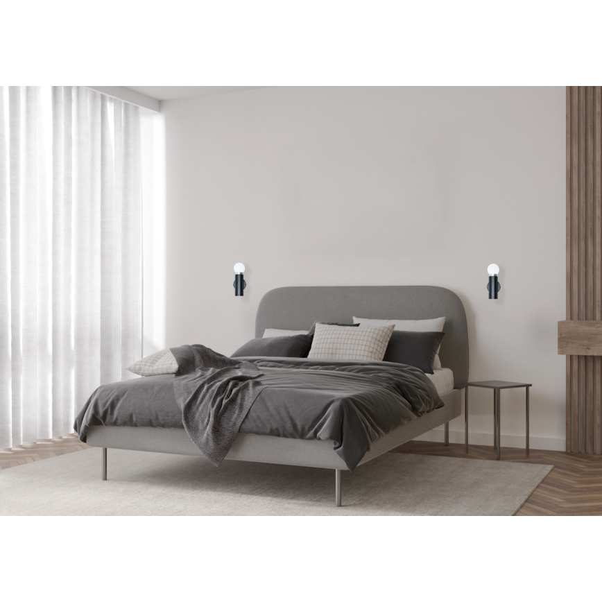 ITALUX - sienas lampa MACERA 1xE27/40W/230V melna