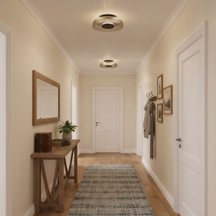 ITALUX - LED griestu gaismeklis PASSO LED/8W/230V 3000K Ø 25 cm dūmakaini melns