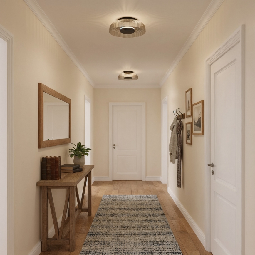 ITALUX - LED griestu gaismeklis PASSO LED/8W/230V 3000K Ø 25 cm dūmakaini melns