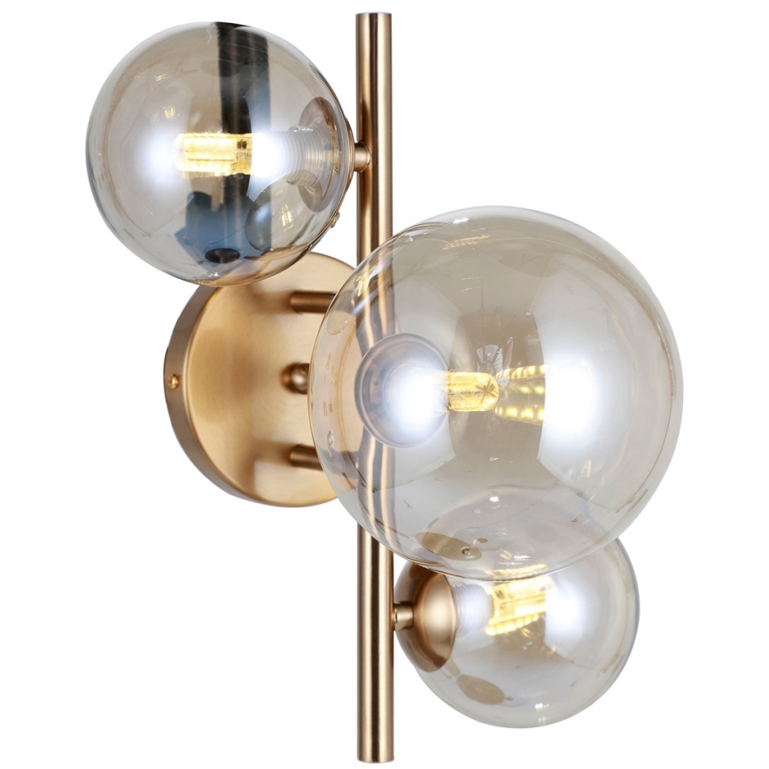 ITALUX - Sienas lampa CANELLO 3xG9/5W/230V misiņš