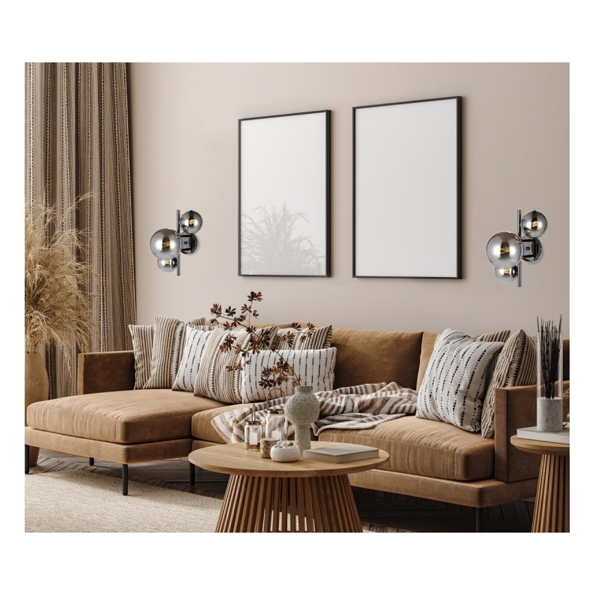 ITALUX - Sienas lampa CANELLO 3xG9/5W/230V melna