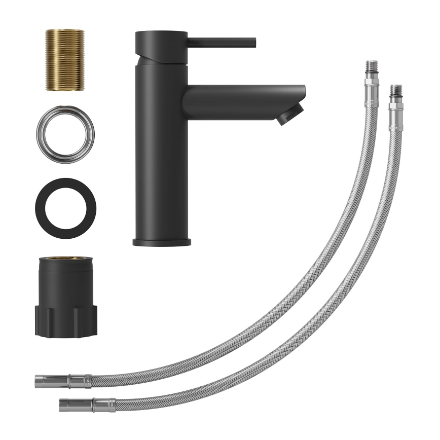 Izlietnes jaucējkrāns RINGSTED 17,8 cm matēta melna