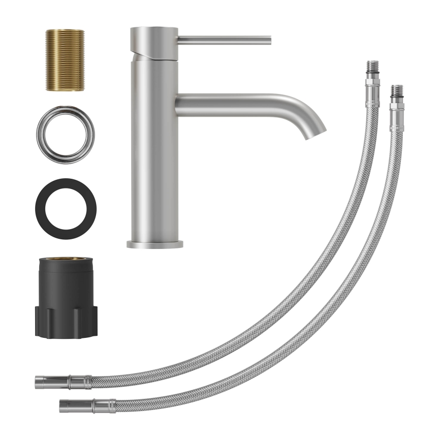 Izlietnes jaucējkrāns SOVANG 18,3 cm, birstēts nerūsējošais tērauds