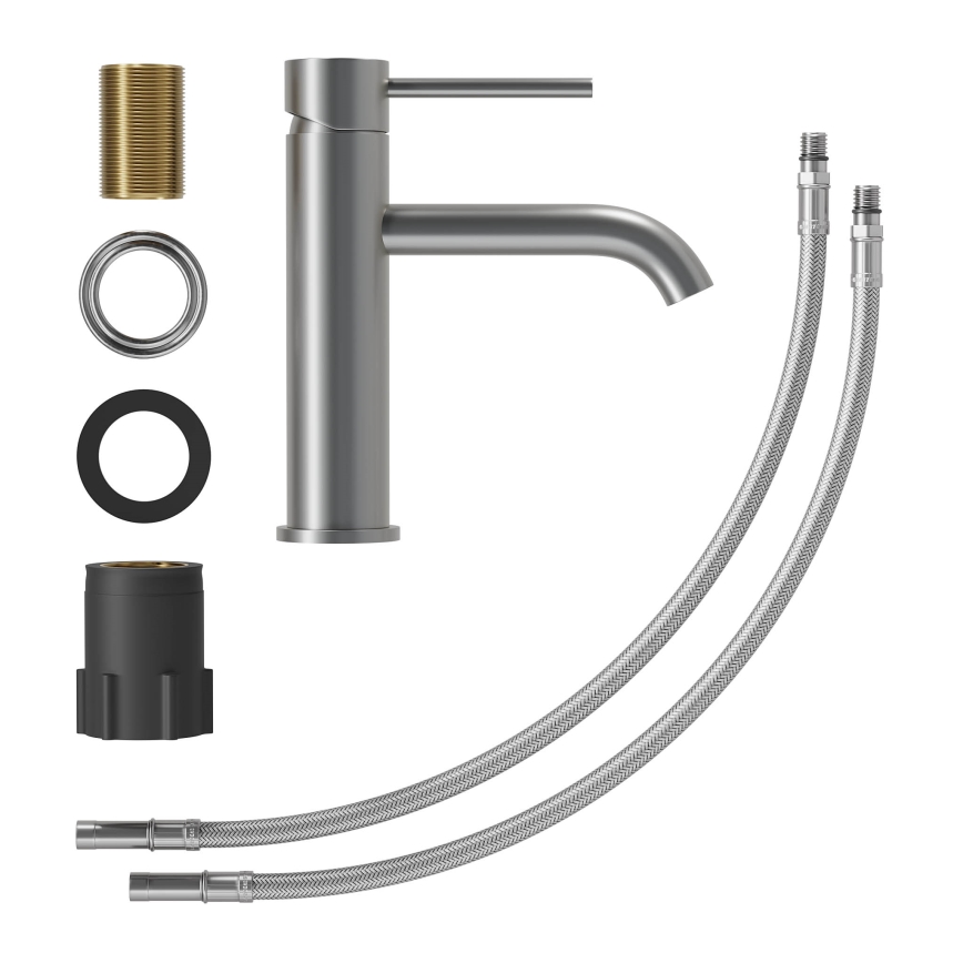 Izlietnes jaucējkrāns SOVANG 18,3 cm, pulverkrāsots pelēks