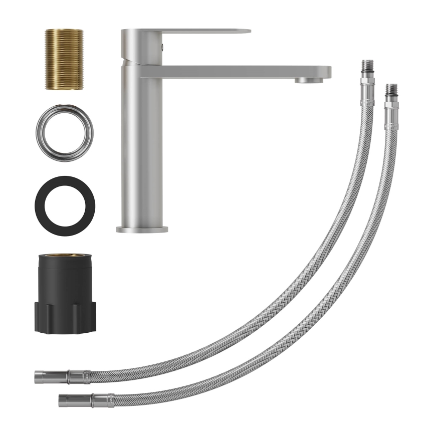 Izlietnes jaucējkrāns TARNBY 17,3 cm birstēts nerūsējošais tērauds