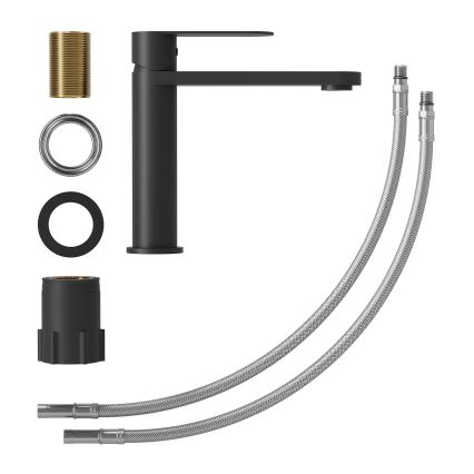 Izlietnes jaucējkrāns TARNBY, 17,3 cm, matēts melns