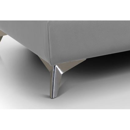 Izvelkamais stūra ādas dīvāns SALERNO II, labais stūris, pelēks