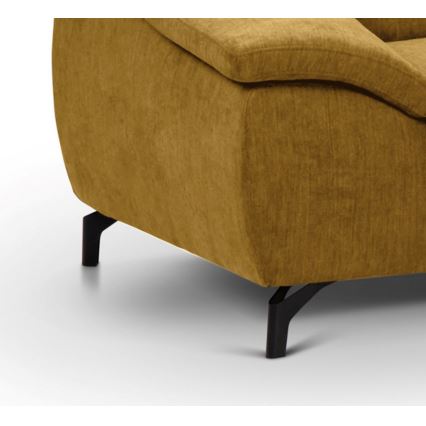 Izvelkamais stūra dīvāns ar uzglabāšanas nodalījumu L formā BRESCIA labais dzeltenais