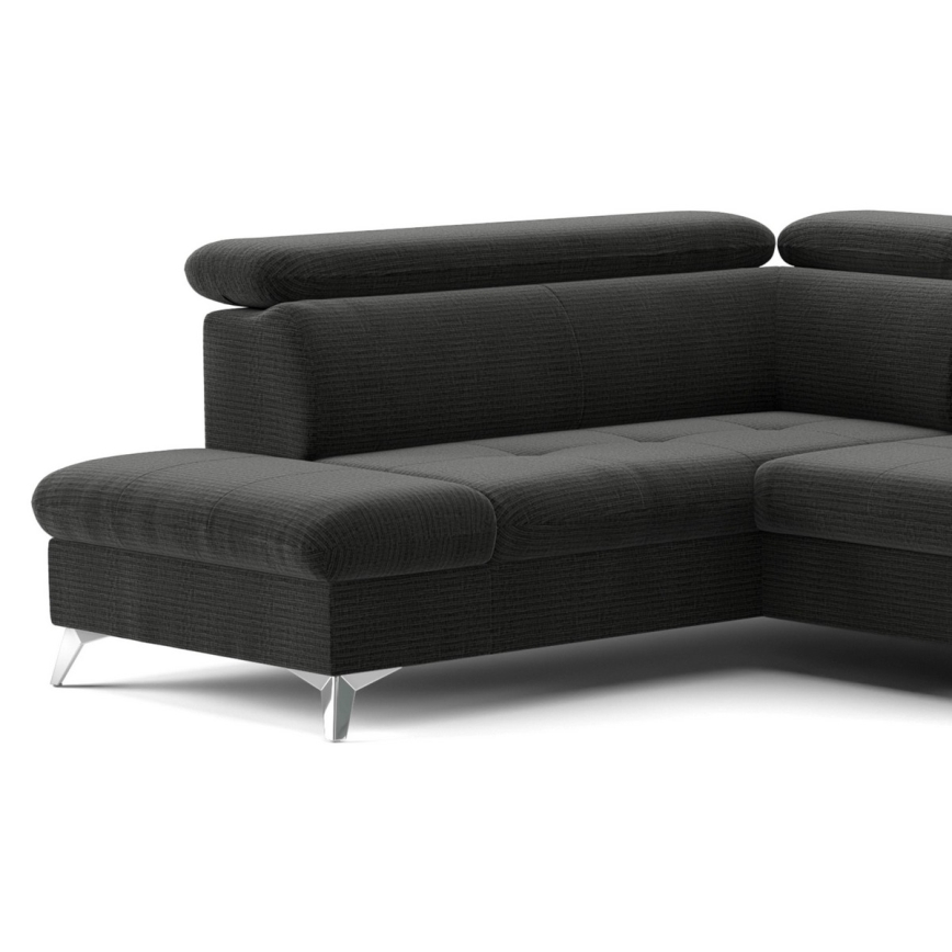 Izvelkamais stūra dīvāns ar uzglabāšanas nodalījumu U formā CATANIA kreisais grafīts