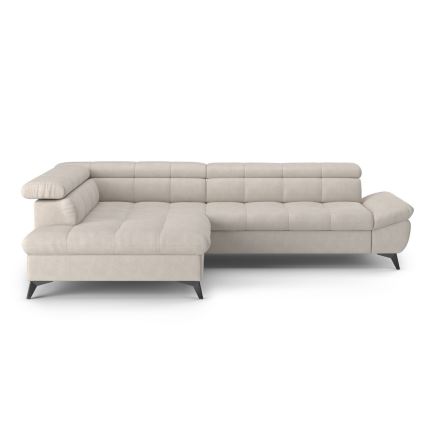 Izvelkamais stūra dīvāns L formā MARANO, kreisais, bēšs