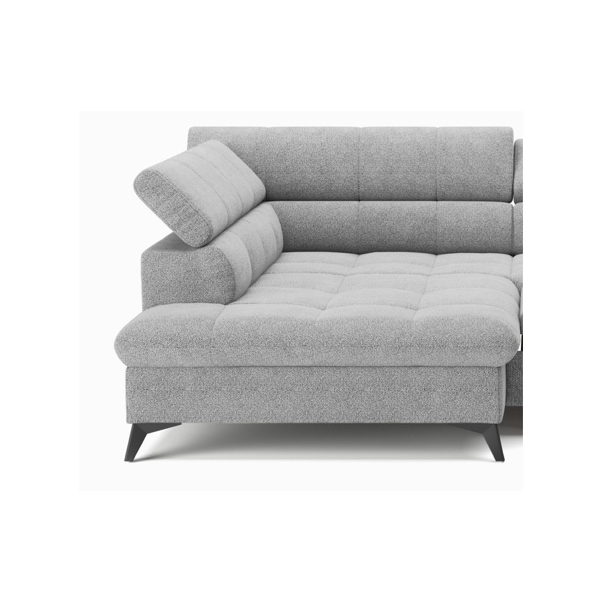 Izvelkamais stūra dīvāns L formā MARANO, kreisais, pelēks