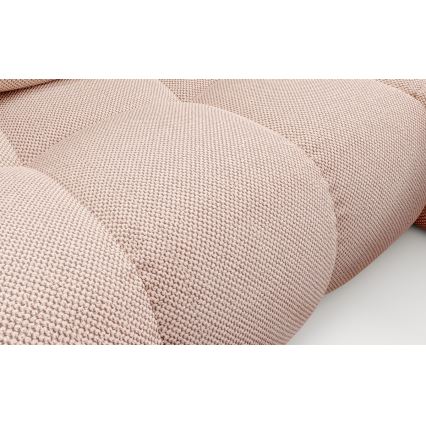 Izvelkams L formas stūra polsterēts dīvāns ALMADA ar uzglabāšanas nodalījumu, labais, rozā