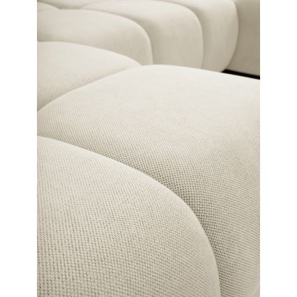 Izvelkamais tapicerētais U formas dīvāns ar uzglabāšanas nodalījumu ALMADA, bēšs