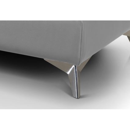 Izvelkamais stūra ādas dīvāns SALERNO II, kreisais, pelēks