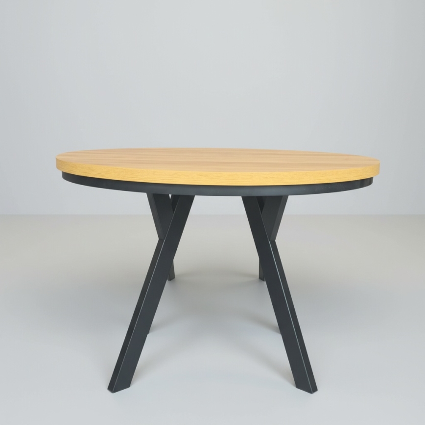 Izvelkams ēdamgalds CENTRO 100/140x77 cm ozols craft/melns