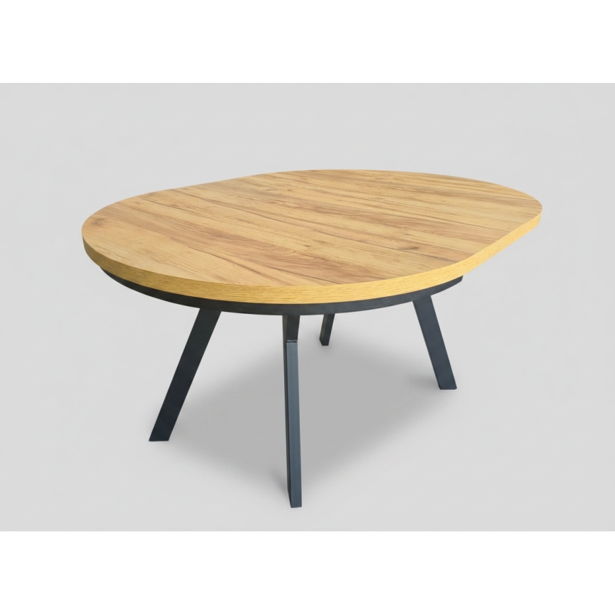 Izvelkams ēdamgalds CENTRO 100/140x77 cm ozols craft/melns
